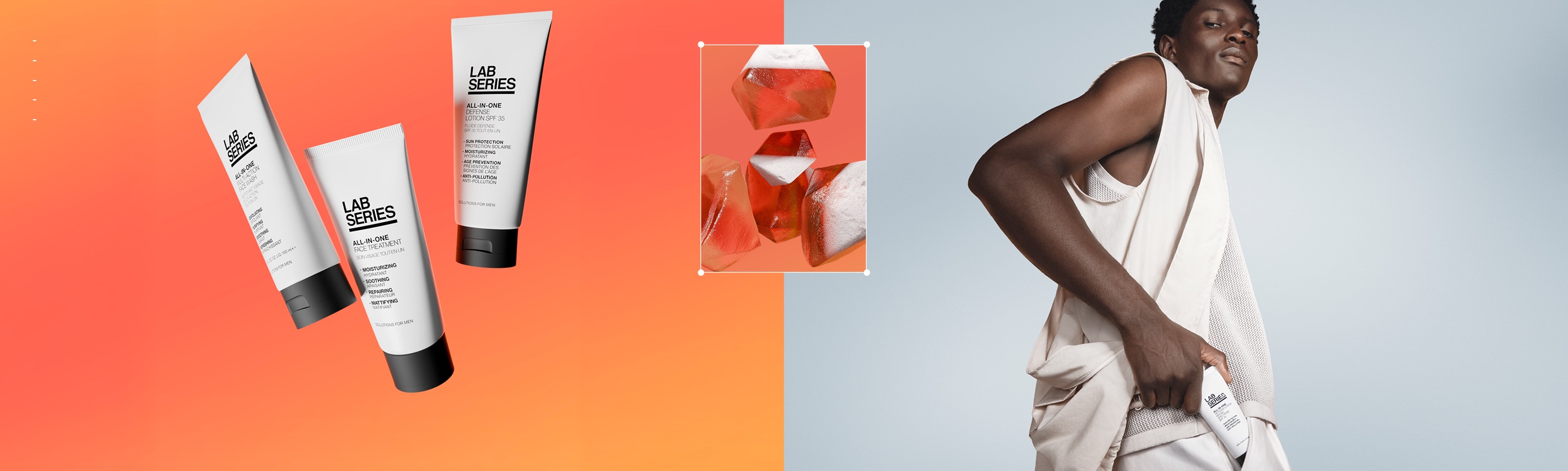 Image of a man using Lab Series All In One range